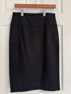 Zara Black High-Waist Pencil Skirt with Front Slit